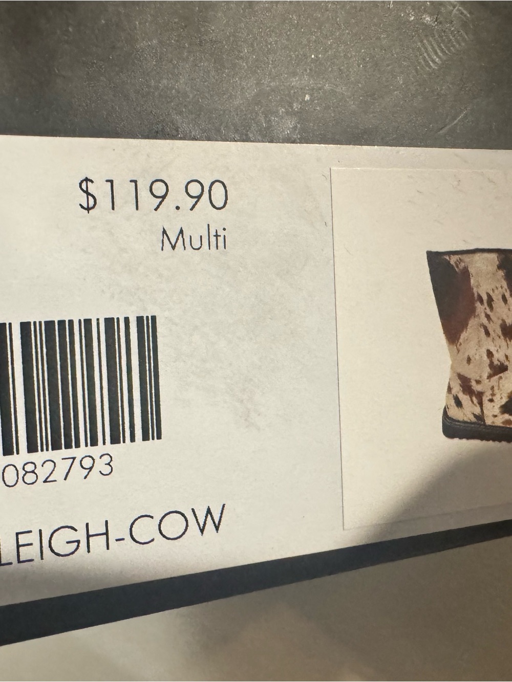 NWT Cowhide Print Mid-Calf Boots β Marleigh Cow Pattern β Statement Boots! - Picture 5 of 5